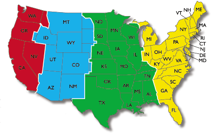 Strefy czasowe w USA Strefy czasowe w USA